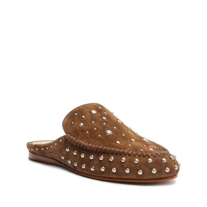 Sandals Evie Casual Suede Flat Tan Schutz Shoes Mule