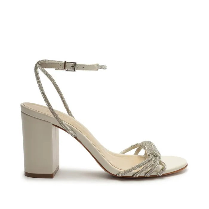 Sandals Jewell Block Nappa Leather Sandal Crystal Schutz Shoes Block Heels