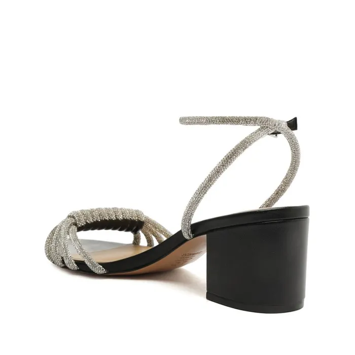 Sandals Jewell Mid Block Nappa Leather Sandal Black Schutz Shoes Block Heels