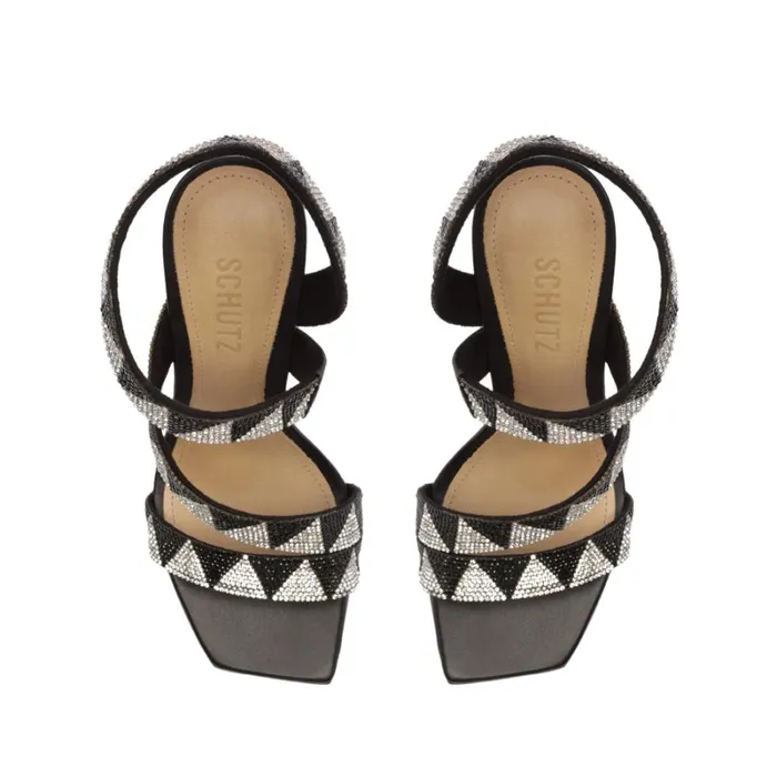 Sandals Jodie Shine Sandal Hematite Crystal Schutz Shoes Stiletto Heels