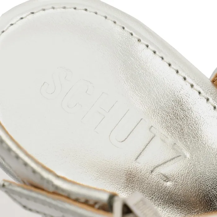 Sandals Keefa High Metallic Leather Sandal Silver Schutz Shoes Platforms