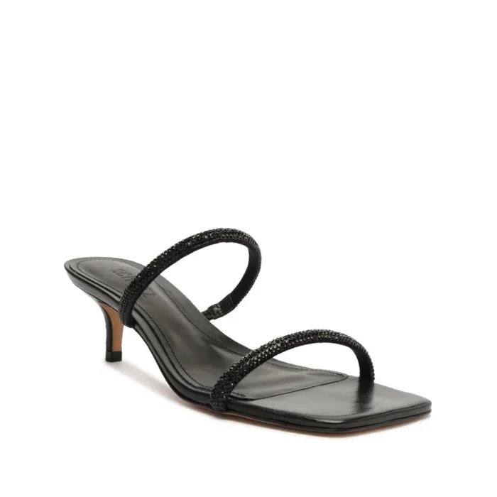 Sandals Taliah Square Sandal Crystal Black Schutz Shoes Mule