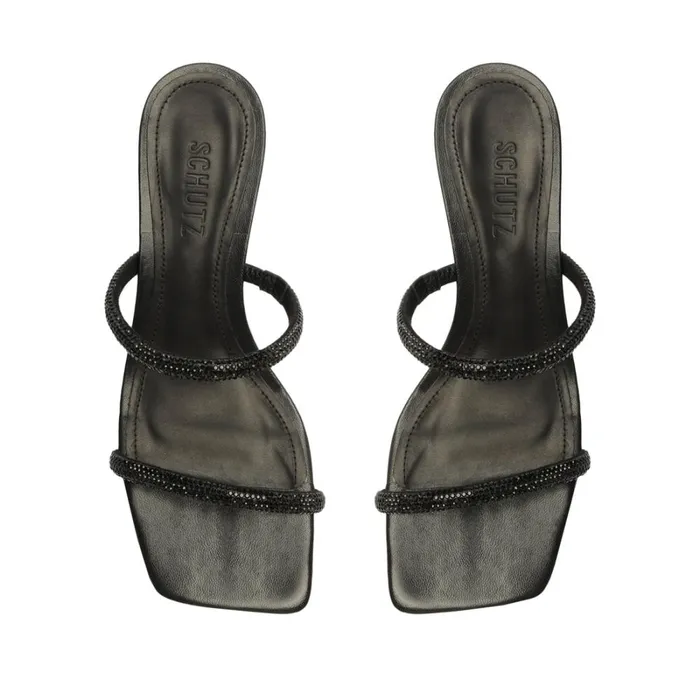 Sandals Taliah Square Sandal Crystal Black Schutz Shoes Mule