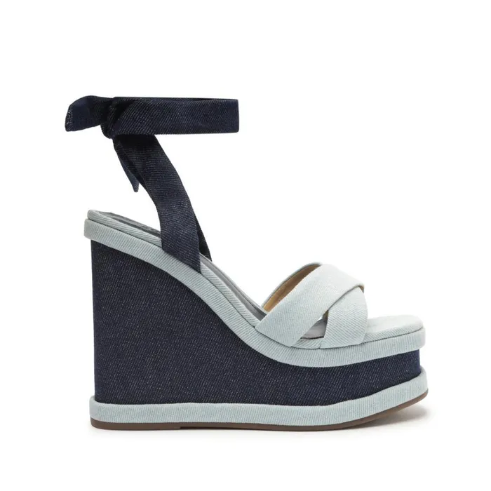 Sandals Vitoria Denim Sandal Blue Schutz Shoes Platforms