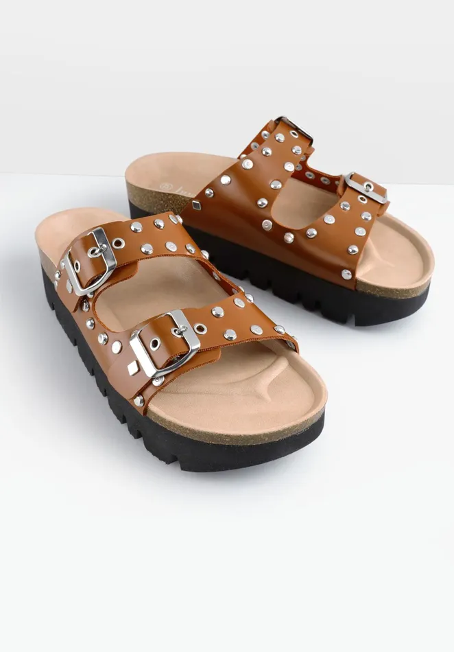Sandals Women Hush Hutton Studded Sandals Tan