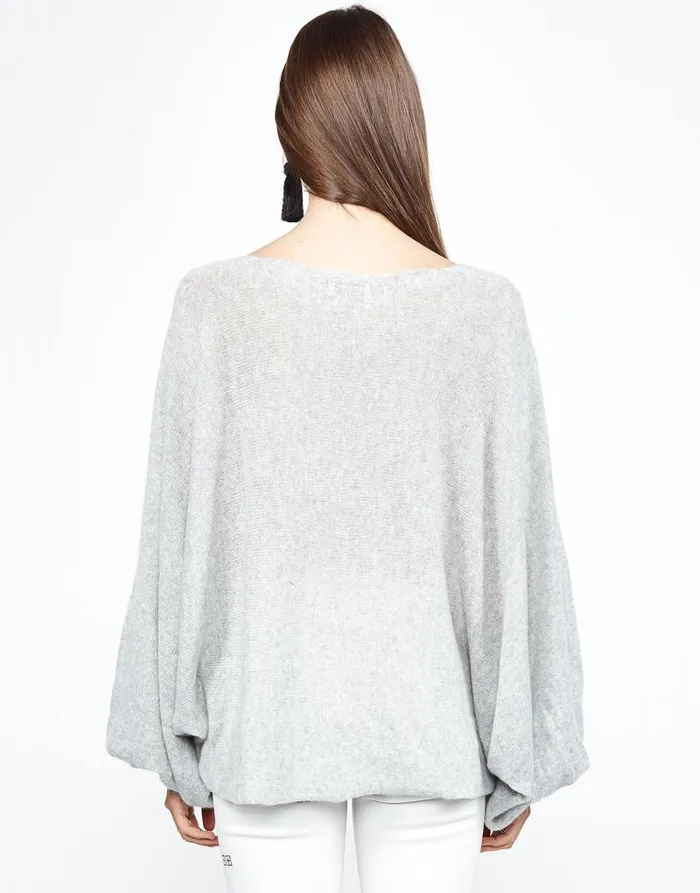 Sash Heart Eye Skull Heather Grey Women Lauren Moshi Sweaters and Knits
