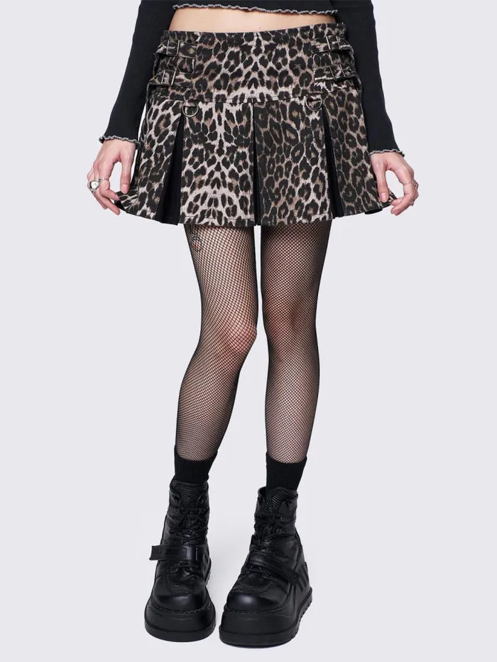 Sasha Leopard Mini Skirt Women Minga London Bottoms
