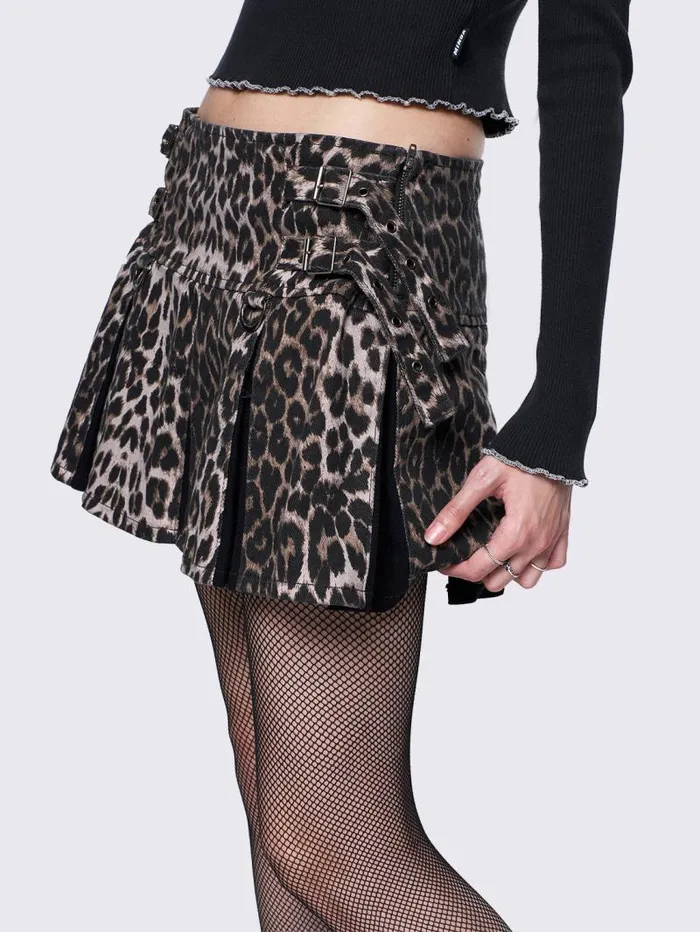 Sasha Leopard Mini Skirt Women Minga London Bottoms