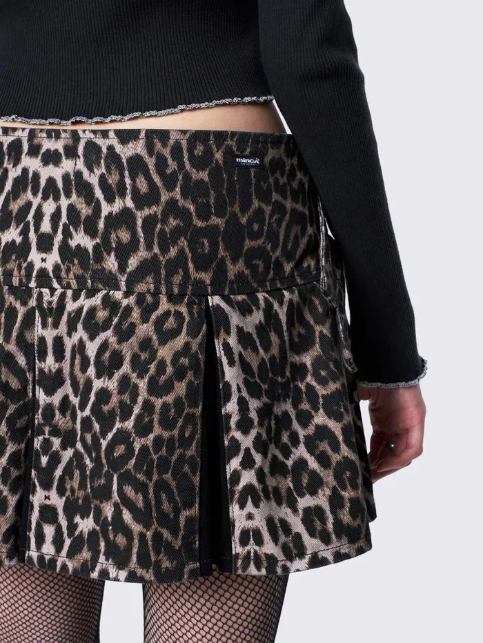 Sasha Leopard Mini Skirt Women Minga London Bottoms