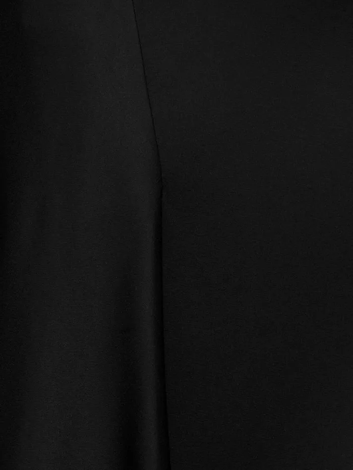 Satin Bias Asymmetric Skirt Black Women Jigsaw Skirts