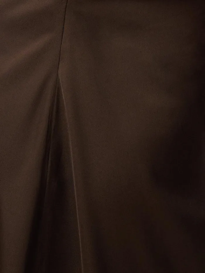 Satin Crepe Midi Dress Brown Women Jigsaw Dresses and Jumpsuits