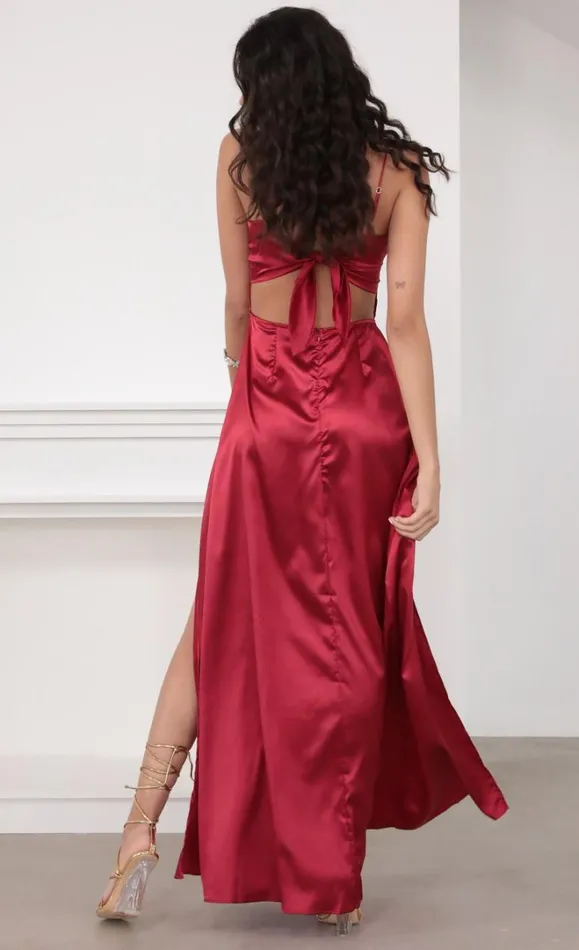 Satin Maxi Dress Red Women LUCY IN THE SKY Maxi Dresses Satin Maxi Dress Red Women LUCY IN THE SKY Maxi Dresses
