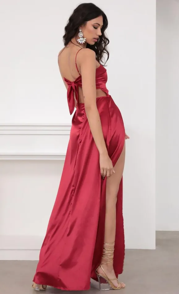 Satin Maxi Dress Red Women LUCY IN THE SKY Maxi Dresses Satin Maxi Dress Red Women LUCY IN THE SKY Maxi Dresses