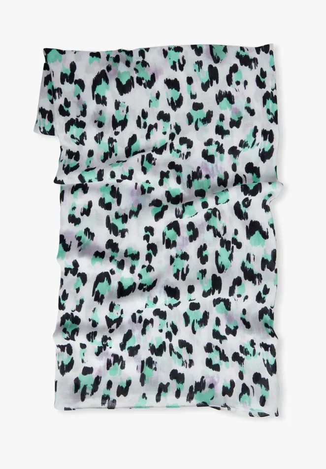 Scarves Women Hush Alexas Leopard Scarf Lilacgreen Leopard