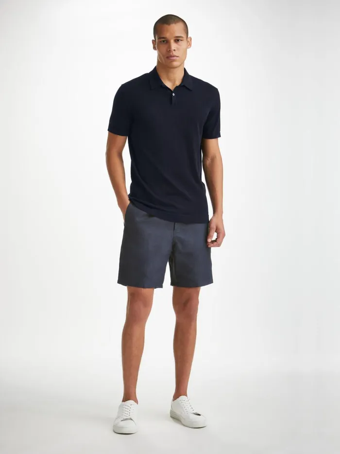 Sea Island Cotton Polo Shirts Men Derek Rose Polo Shirt Jacob Sea Island Cotton Navy