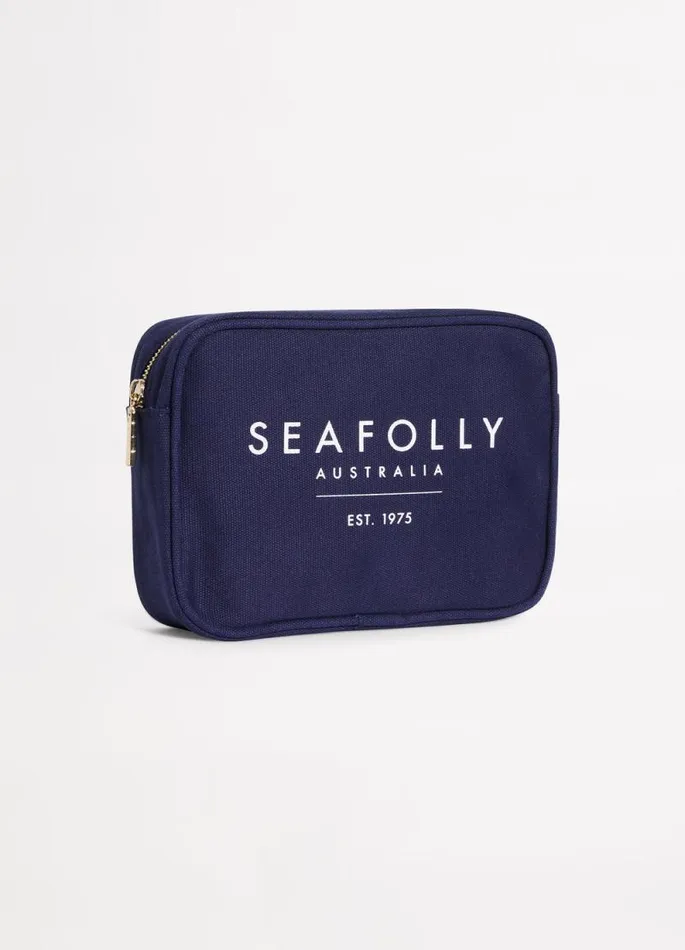 Seafolly Beach Bags Women Canvas Pouch Bag 8211 True Navy