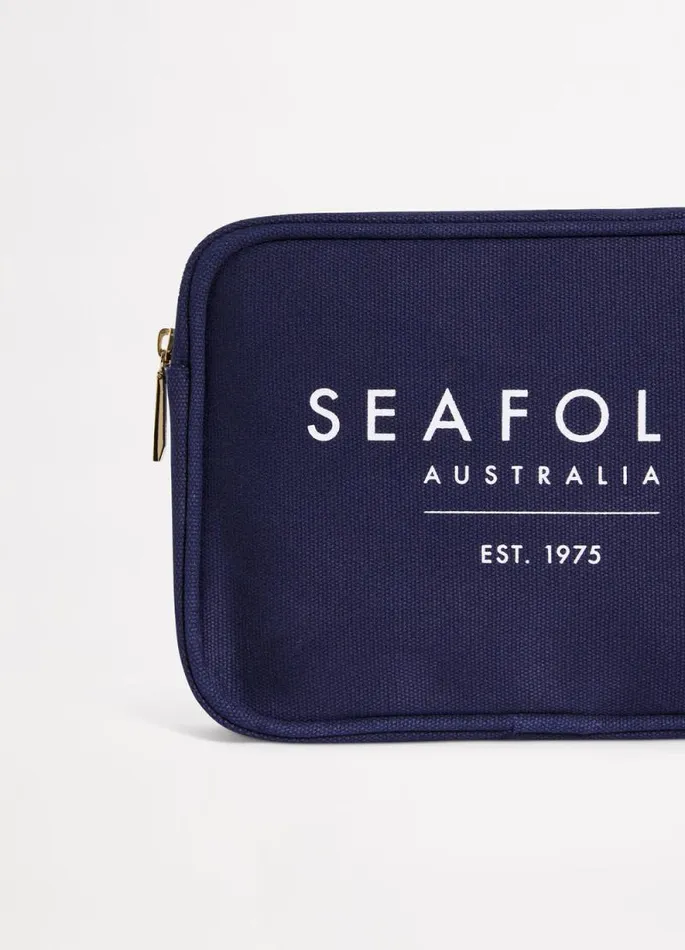 Seafolly Beach Bags Women Canvas Pouch Bag 8211 True Navy