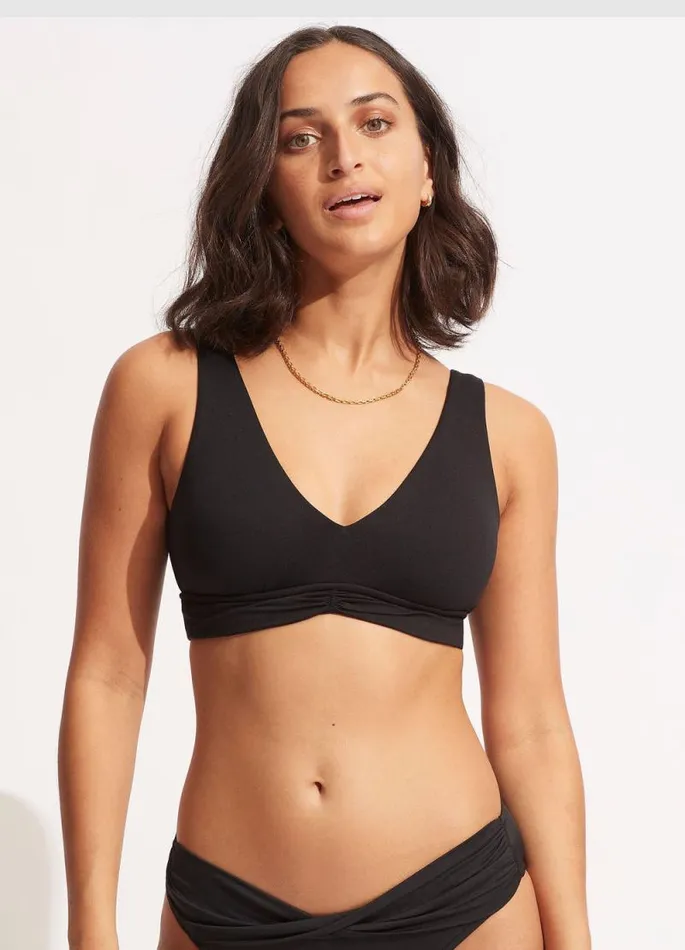 Seafolly Bralette Women V Neck Tank 8211 Black