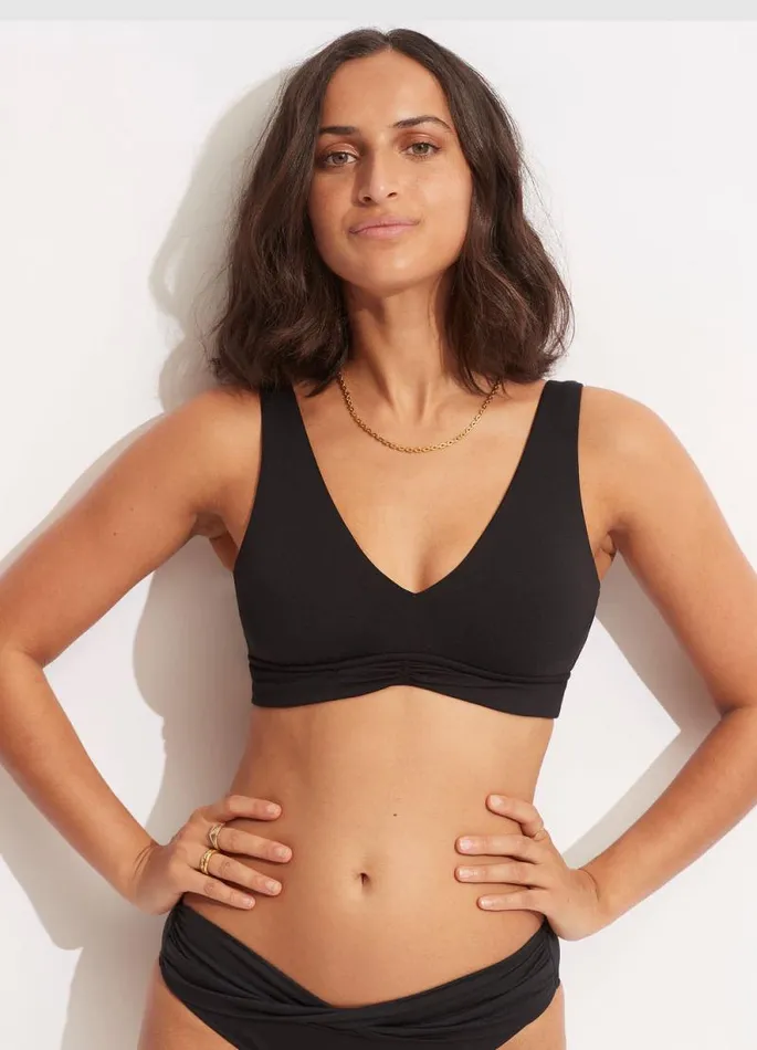 Seafolly Bralette Women V Neck Tank 8211 Black