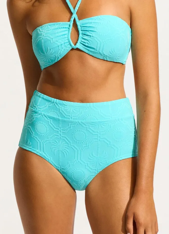 Seafolly High Waisted Women Oasis High Waisted Bikini Bottom 8211 Atoll
