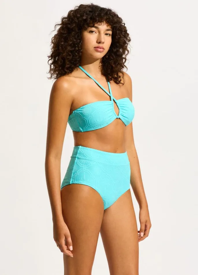 Seafolly High Waisted Women Oasis High Waisted Bikini Bottom 8211 Atoll