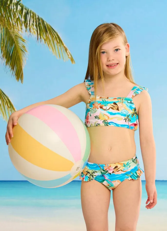 Seafolly Toddler and Girls 007 Years Girls South Pacific Frill Bikini 8211 South Pacific