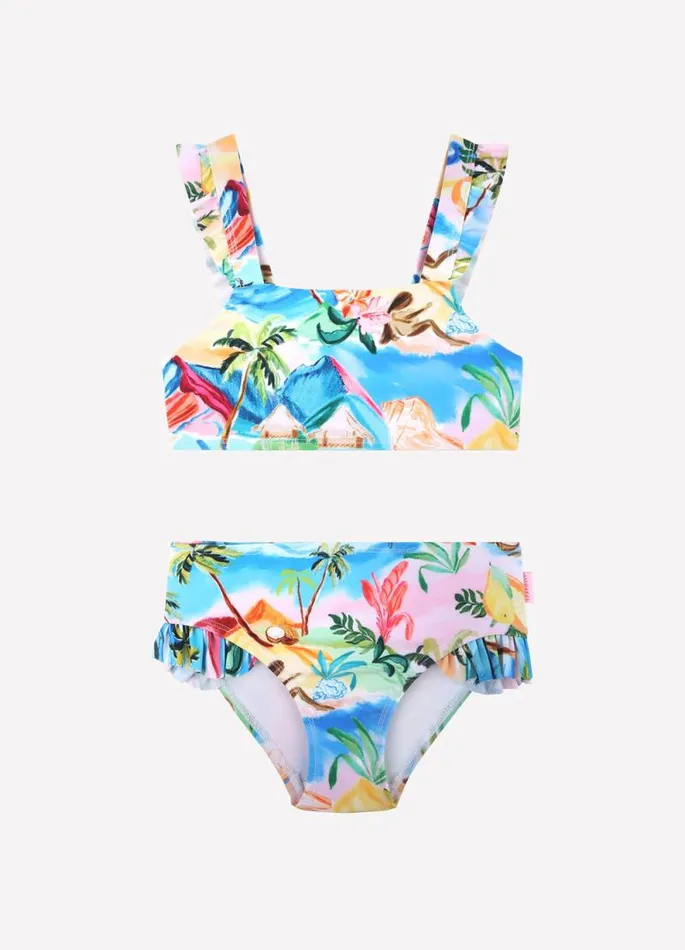 Seafolly Toddler and Girls 007 Years Girls South Pacific Frill Bikini 8211 South Pacific