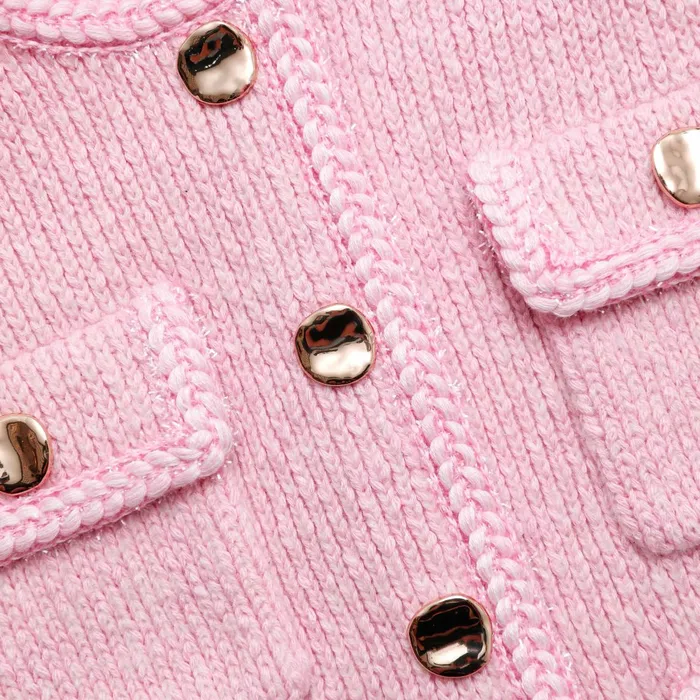 Self Portrait Bottoms Women Pink Melange Merino Knit Skirt