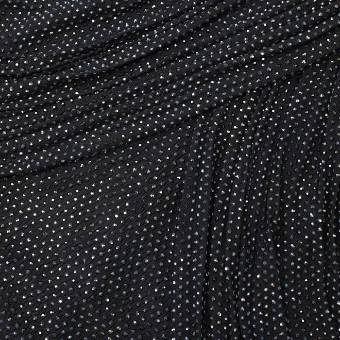 Self Portrait Dresses Women Black Rhinestone Mesh Midi Dress