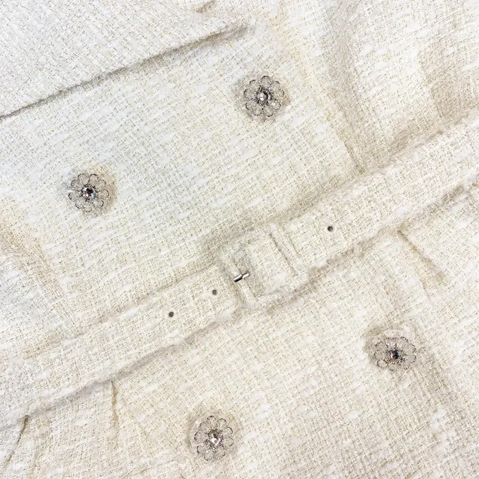 Self Portrait Dresses Women Cream Off Shoulder Boucle Midi Dress White Self Portrait Dresses Women Cream Off Shoulder Boucle Midi Dress White