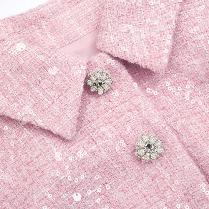 Self Portrait Dresses Women Pink Boucle Tailored Mini Dress Pink