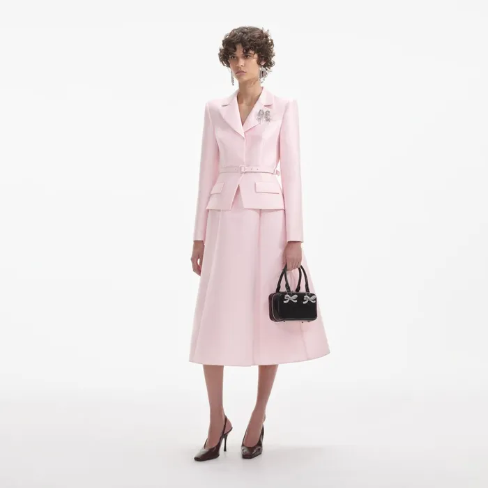 Self Portrait Dresses Women Pink Tailored Taffeta Midi Dress Pink