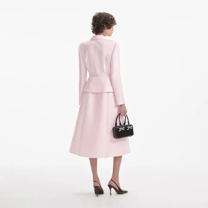 Self Portrait Dresses Women Pink Tailored Taffeta Midi Dress Pink