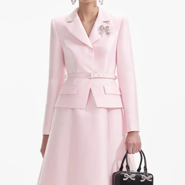 Self Portrait Dresses Women Pink Tailored Taffeta Midi Dress Pink
