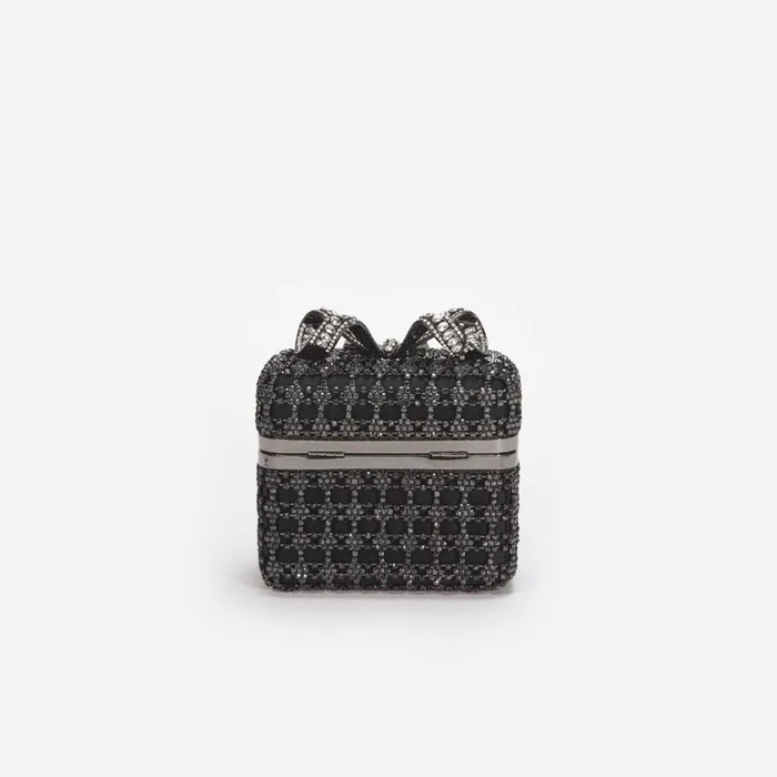 Self Portrait Handbags Women Black Crystal Vanity Case