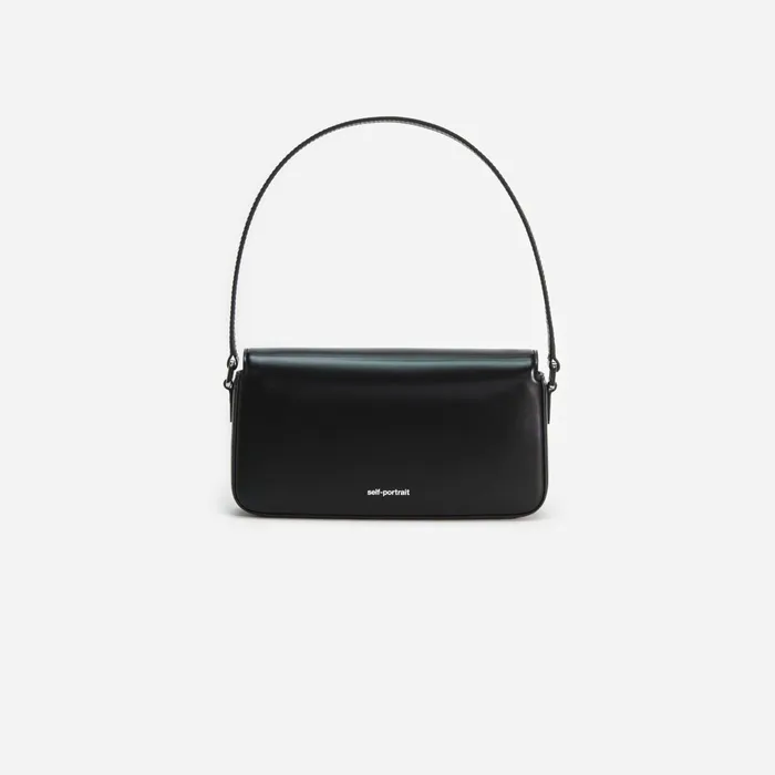 Self Portrait Handbags Women Black Leather Baguette Bag Black