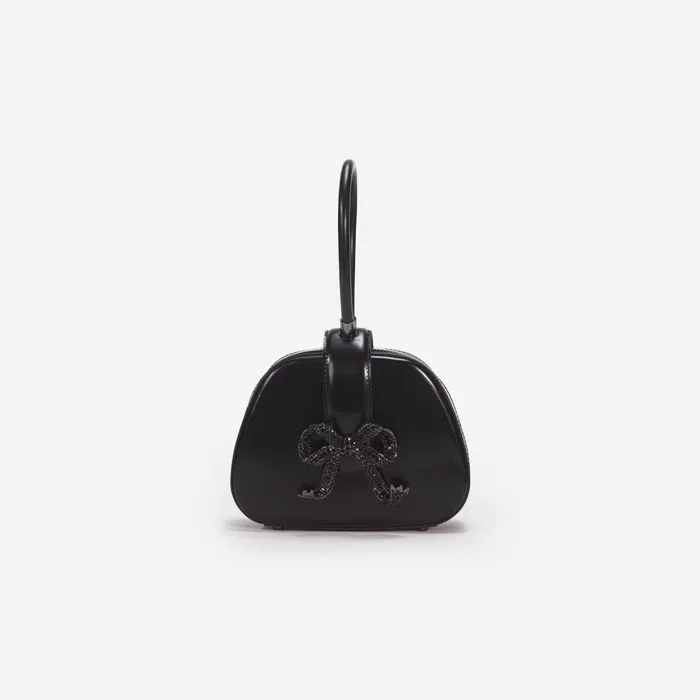 Self Portrait Handbags Women Black Leather Top Handle Mini Bag Black