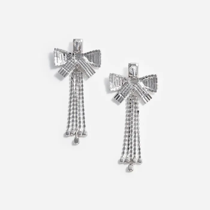 Self Portrait Jewellery Women Crystal Bow Droplet Earrings