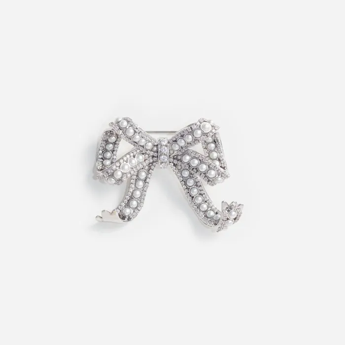 Self Portrait Jewellery Women Pearl Crystal Bow Brooch