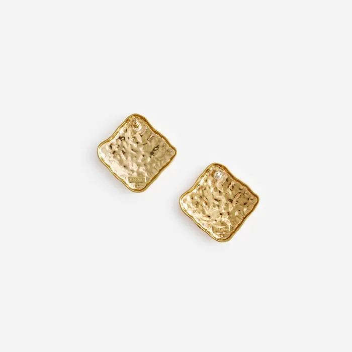 Self Portrait Jewellery Women Textured Gold Square Earrings