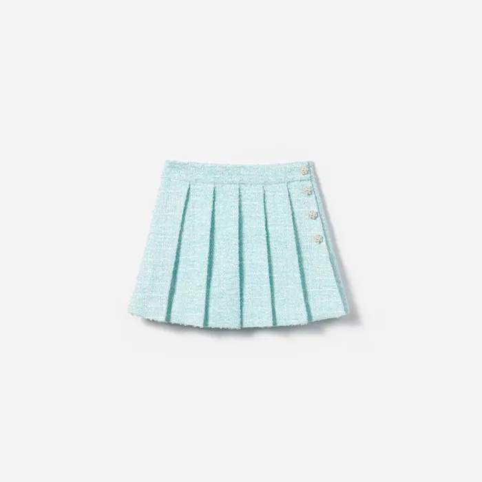 Self Portrait Kids Blue Boucle Skirt