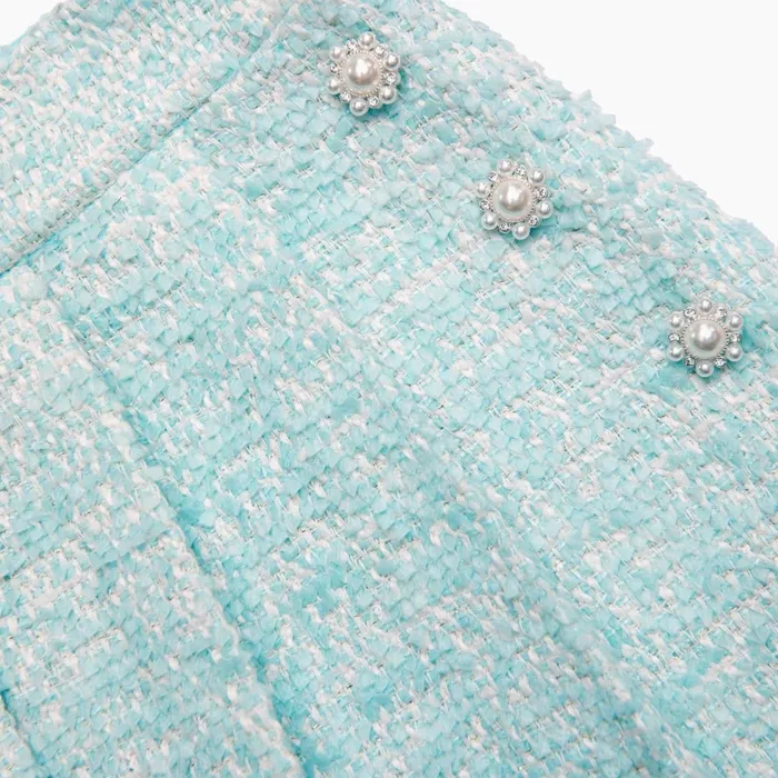Self Portrait Kids Blue Boucle Skirt