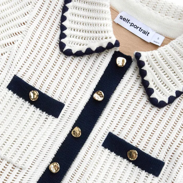Self Portrait Knitwear Women Cream Crochet Top