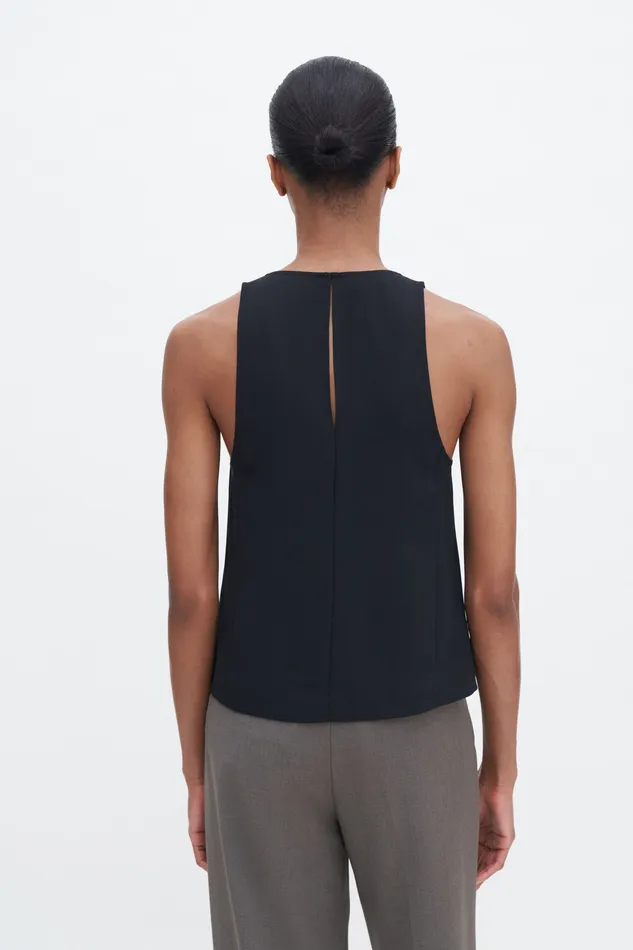Shirts and Blouses filippak Women Contrast VNeck Tank Black Shirts and Blouses filippak Women Contrast VNeck Tank Black