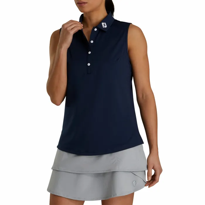 Shirts Solid Lisle Sleeveless Women 8211 FJ Tour Collar FootJoy Women