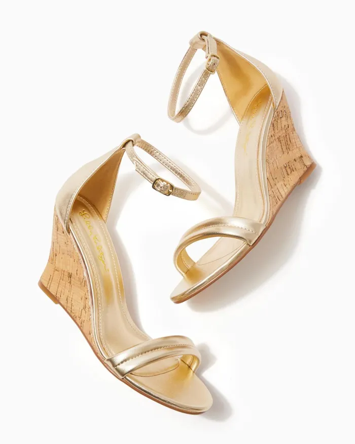 Shoes Women Lilly Pulitzer Jenna Wedge Gold Metallic Shoes Women Lilly Pulitzer Jenna Wedge Gold Metallic