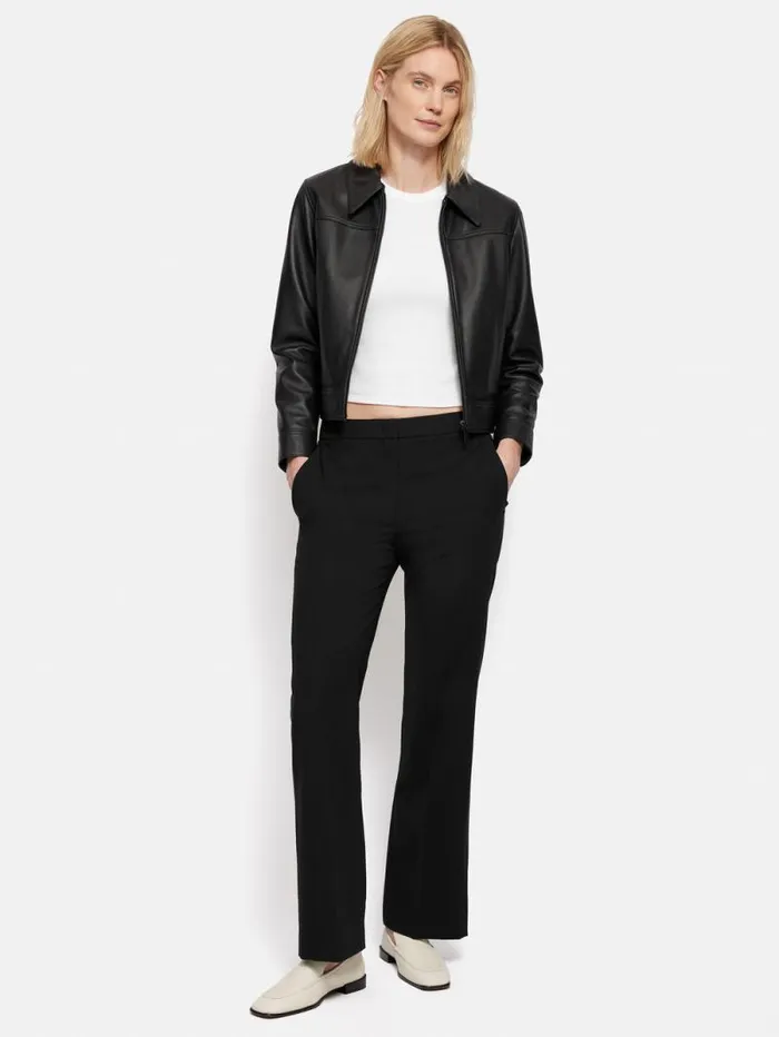 Short Fluid Twill Mason Trousers Black Women Jigsaw Trousers