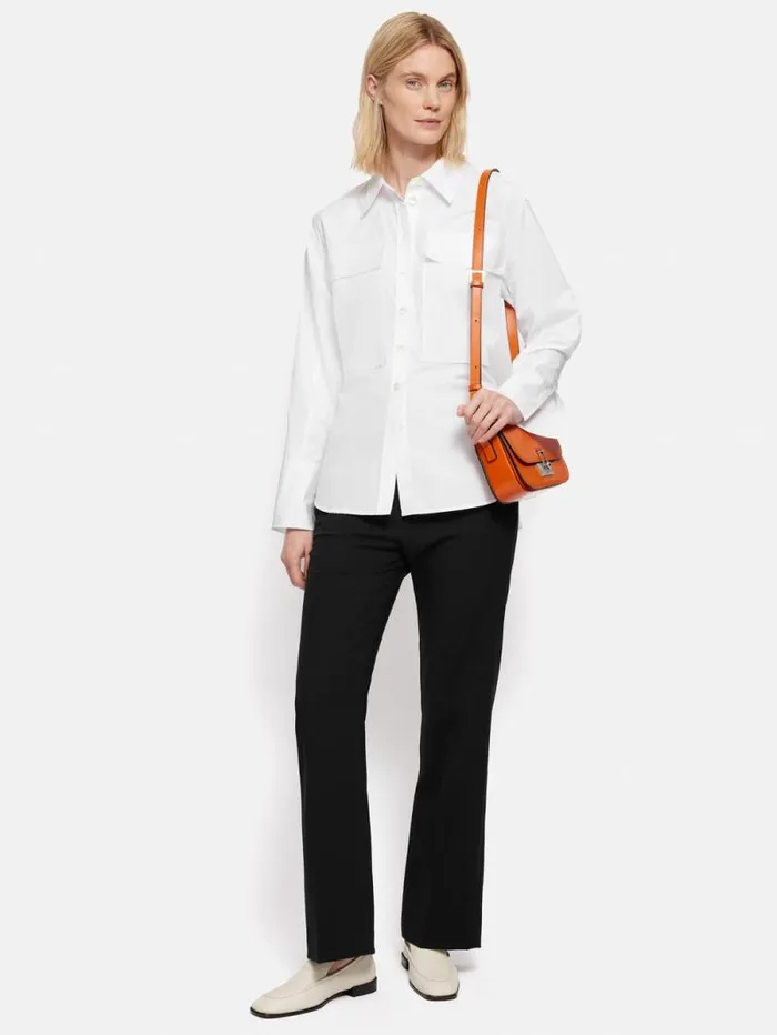 Short Fluid Twill Mason Trousers Black Women Jigsaw Trousers