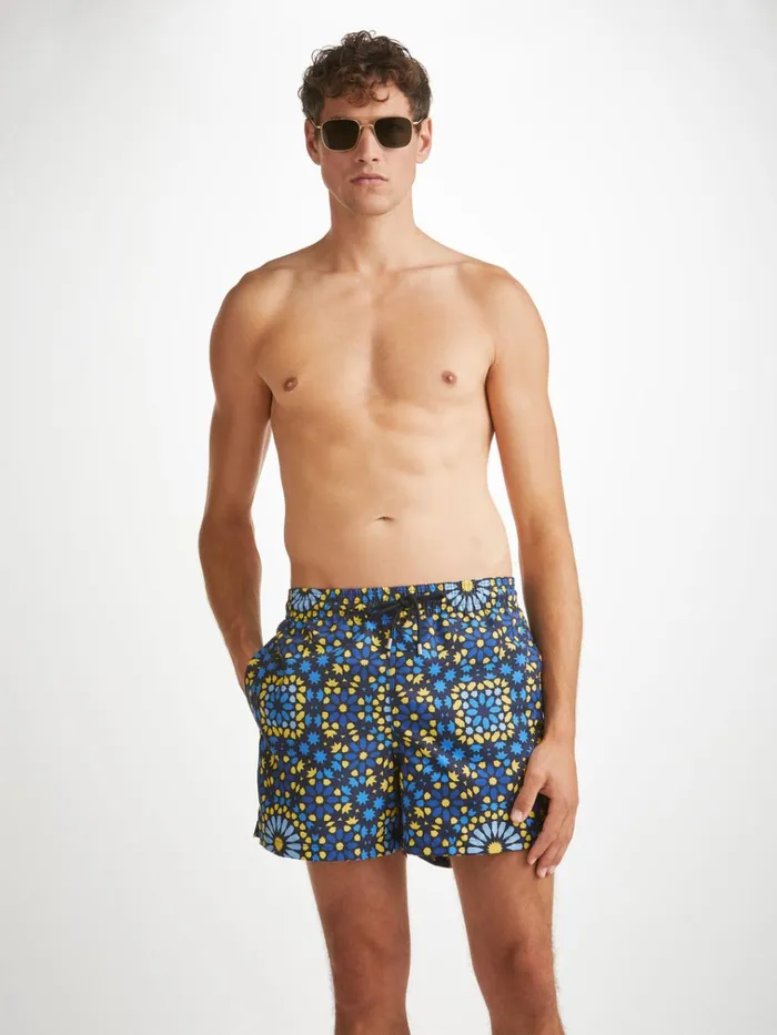 Short Length Swim Shorts Men Derek Rose Short Swim Shorts Tropez 15 Navy