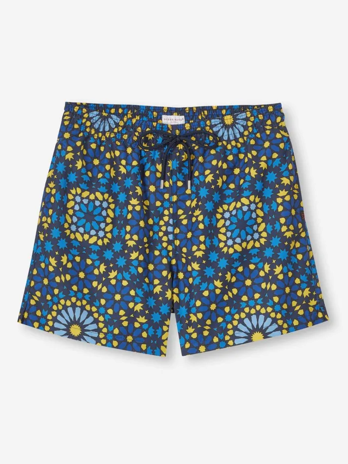 Short Length Swim Shorts Men Derek Rose Short Swim Shorts Tropez 15 Navy